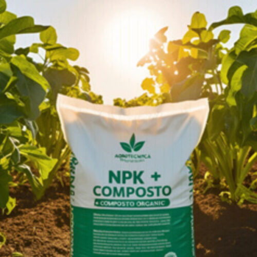 Adubo orgânico NPK com pó de rocha para plantas