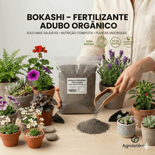Bokashi adubo orgânico farelado para plantas