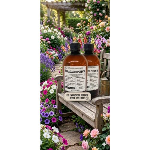 Kit com dois frascos de enraizador líquido 500 ml para mudas e plantas